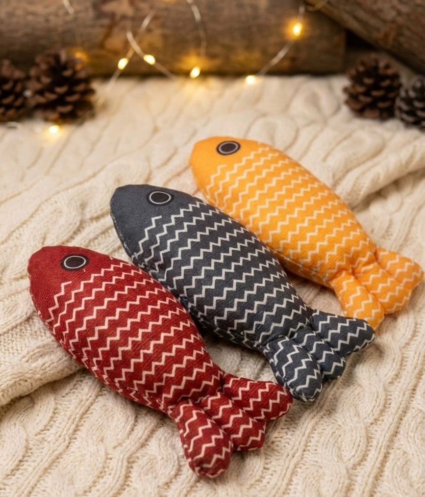 Plush Pillow Fish Toy for Kitten and Cats