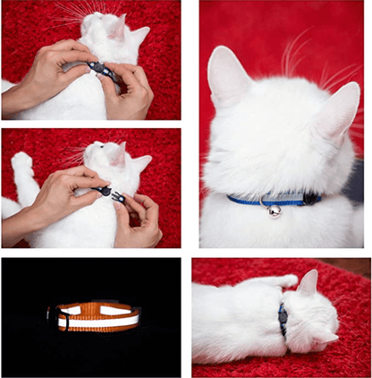 Reflective Cat Collar with Bell Adjustable For Cats