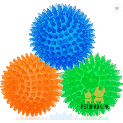 Round Spikes Toy Ball with LED for Puppies and Dogs