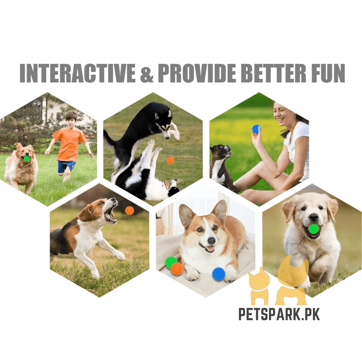 Round Spikes Toy Ball with LED for Puppies and Dogs