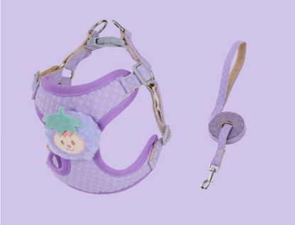 Cute Fruit Charm Harness & Leash for Cats & Puppies Medium