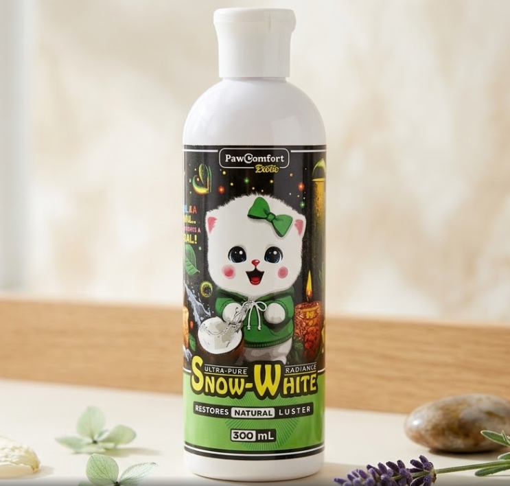 PawComfort Exotic Snow-White Cat Shampoo - 300ML