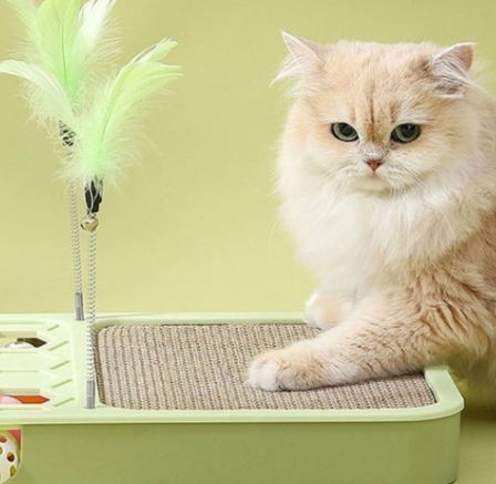 New Puzzle Interactive Toy Board For Cats With Scratching Board