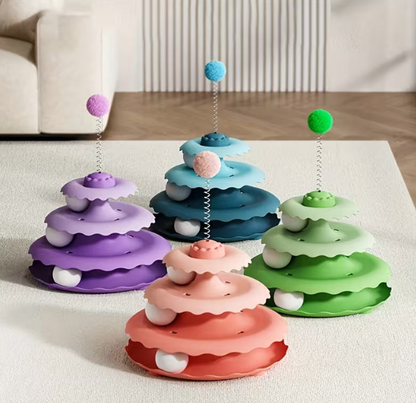 Interactive Spring Ball Cat Tower
