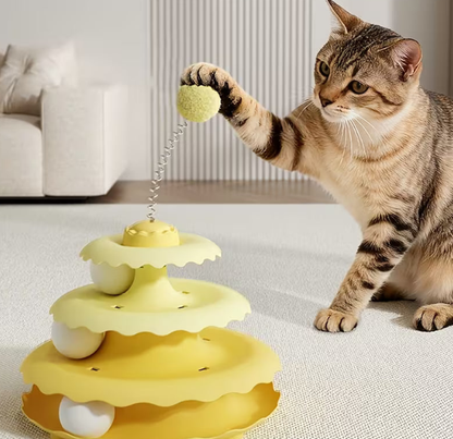 Interactive Spring Ball Cat Tower