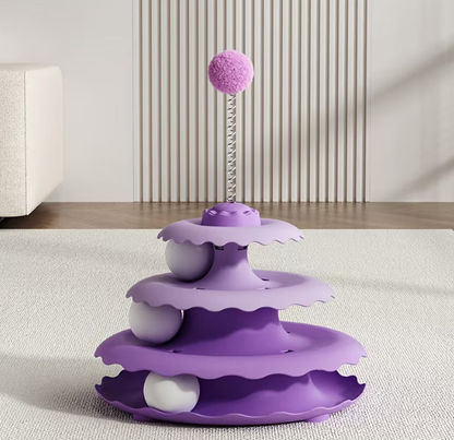 Interactive Spring Ball Cat Tower