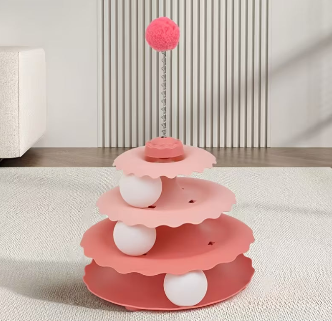 Interactive Spring Ball Cat Tower
