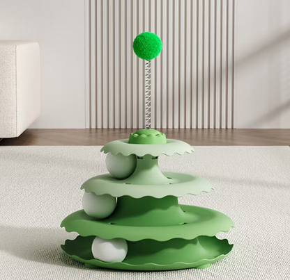 Interactive Spring Ball Cat Tower