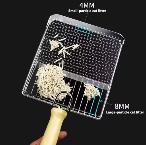 Stainless Steel Cat Litter Shovel With Wooden Handle