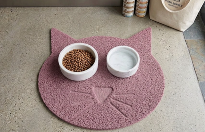 Cat Shaped Mat for Cat Food Bowls