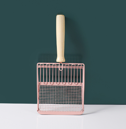 Stainless Steel Cat Litter Shovel With Wooden Handle