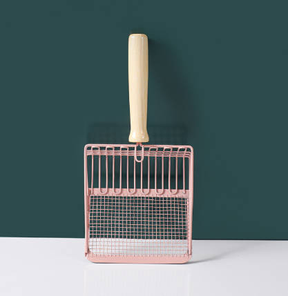 Stainless Steel Cat Litter Shovel With Wooden Handle