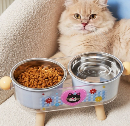 Sturdy Elevated Cat Bowl Non-Slip