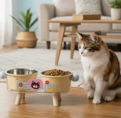 Sturdy Elevated Cat Bowl Non-Slip