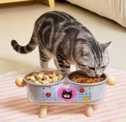 Sturdy Elevated Cat Bowl Non-Slip