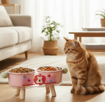 Sturdy Elevated Cat Bowl Non-Slip