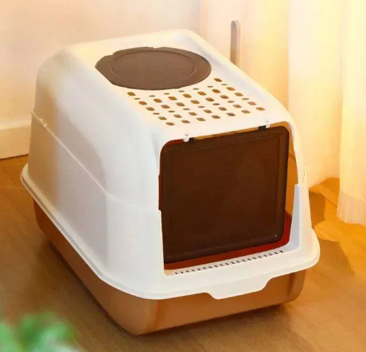 Hooded Enclosed Cat Litter Box with Flap Door