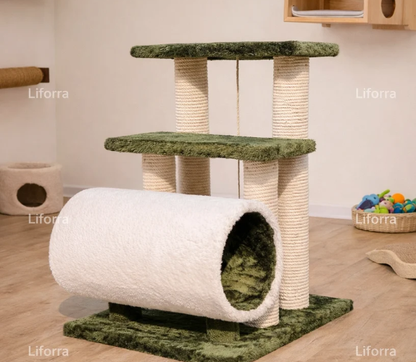 Cat Scratching Pole with Hideout Tunnel