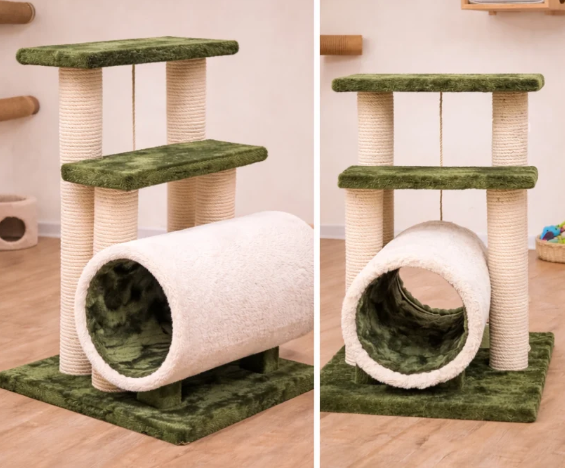 Cat Scratching Pole with Hideout Tunnel