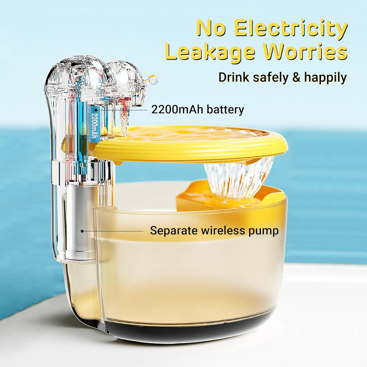 Smart Wireless Bee Fountain for Pets with Motion Sensor