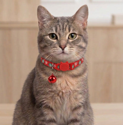 SnowFall Print Design Cat Collar With Bell