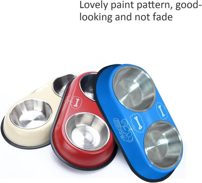 Steel Double Bowl for Water & Food