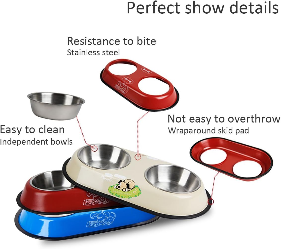 Steel Double Bowl for Water & Food