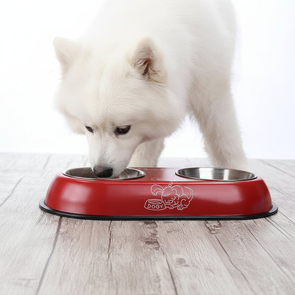 Steel Double Bowl for Water & Food