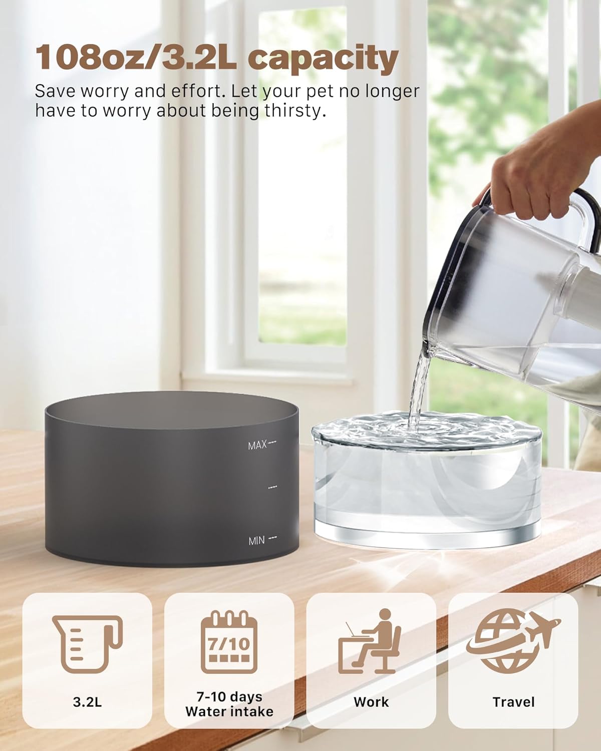 Super Silent Pet Water Dispenser 3.2Liters