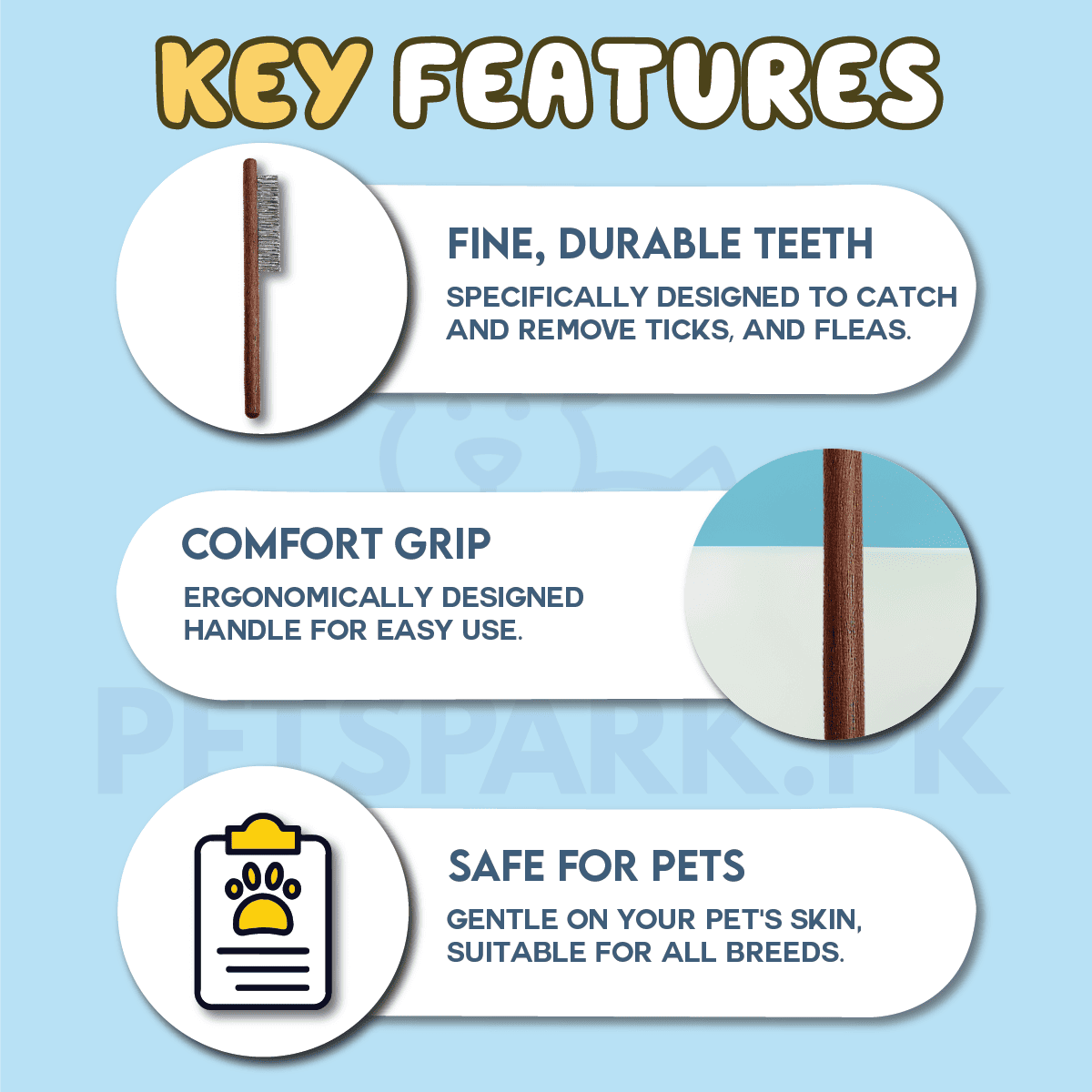 Tick Flea Comb for Cats & Dogs