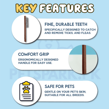 Tick Flea Comb for Cats & Dogs