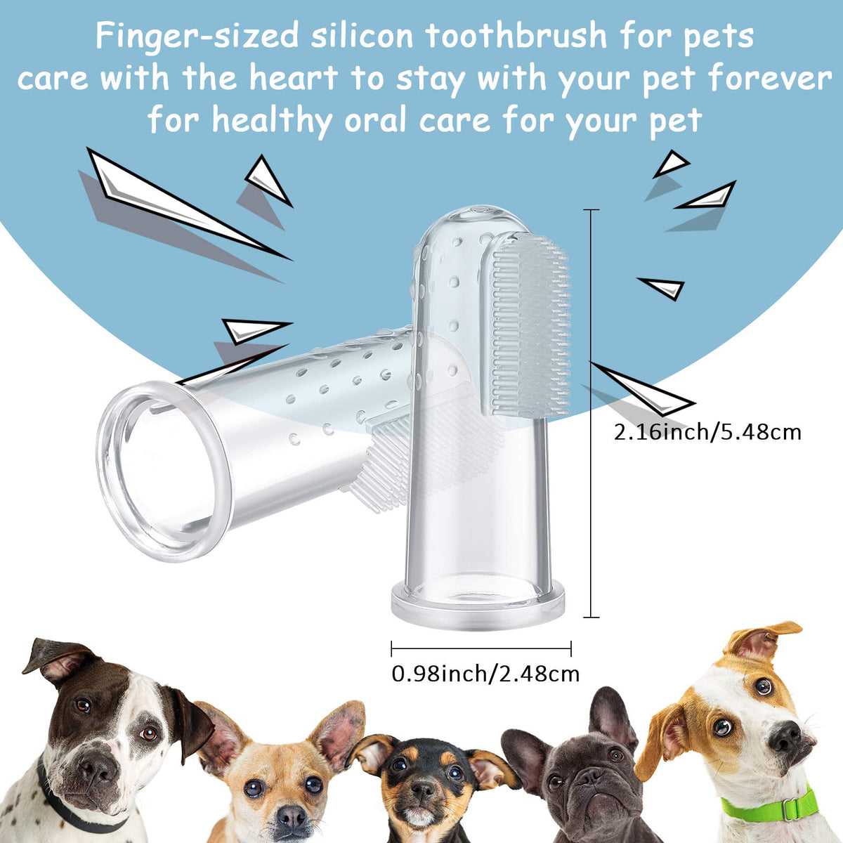 Transparent Finger Brush for Cats and Dogs