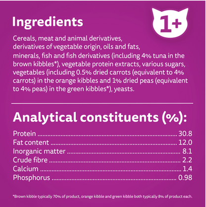 WHISKAS Dry Cat Food Tuna 1+ Year