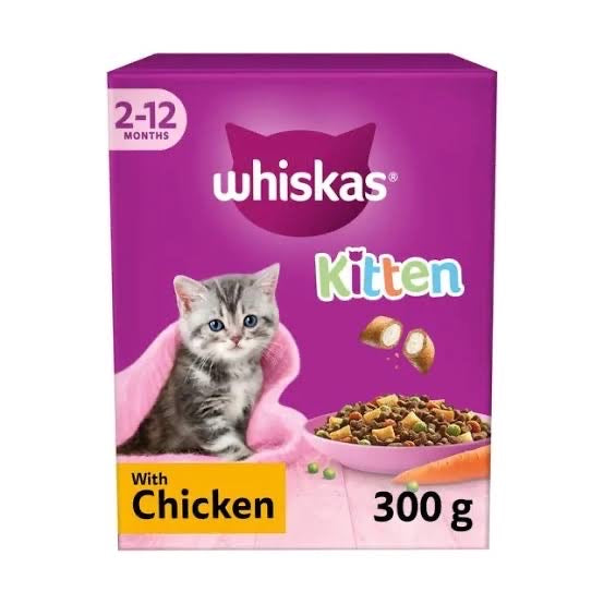 WHISKAS Kitten Dry Food Chicken 2-12 Months 300Grams