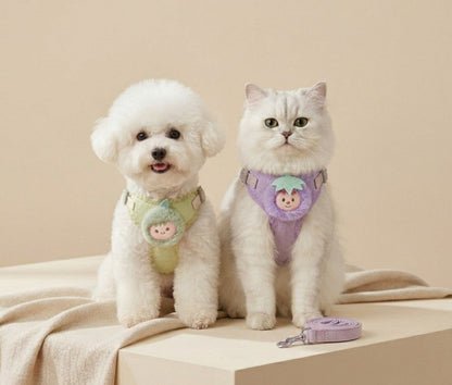 Cute Fruit Charm Harness & Leash for Cats & Puppies Medium