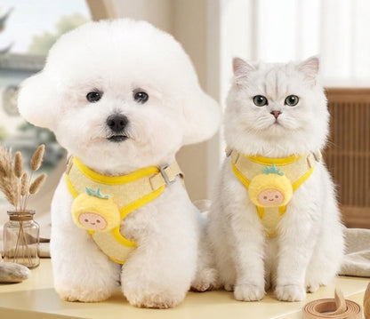 Cute Fruit Charm Harness & Leash for Cats & Puppies Medium