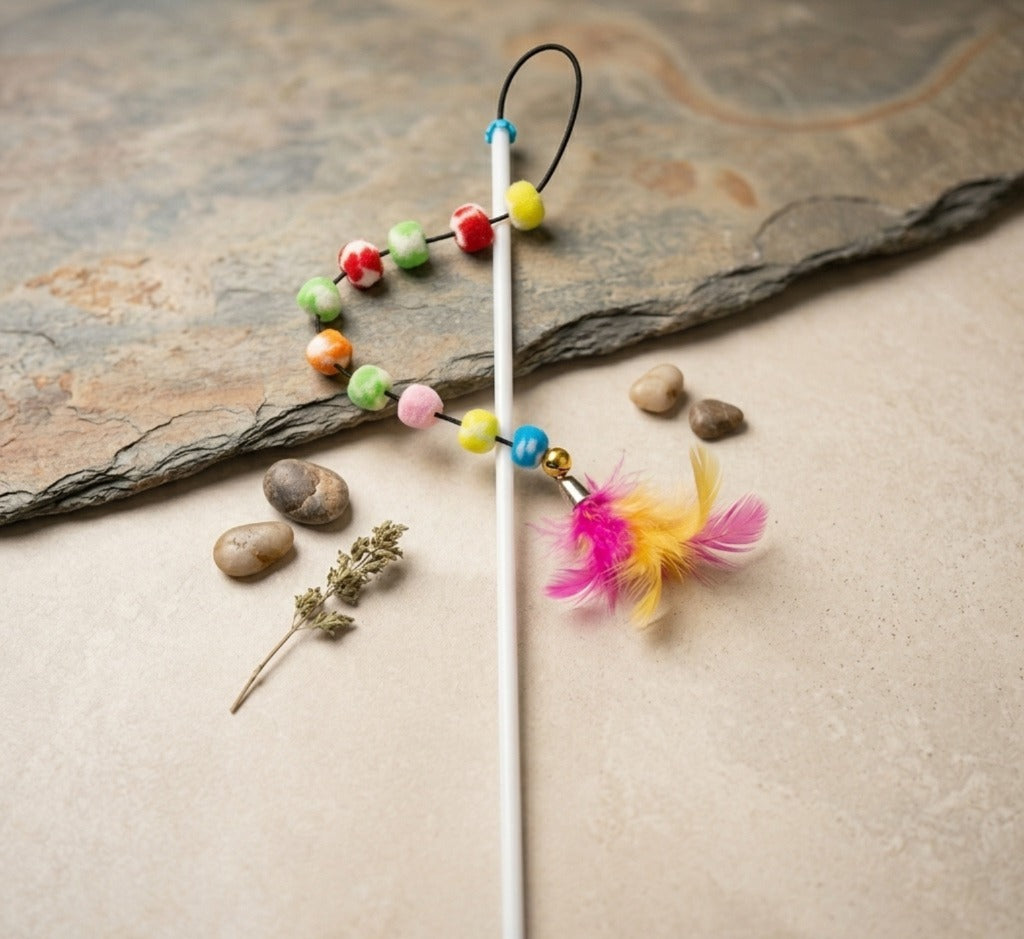 Funny Cat Playing Stick Beads