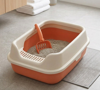 Cat Litter Box for Indoor Cats with Rim