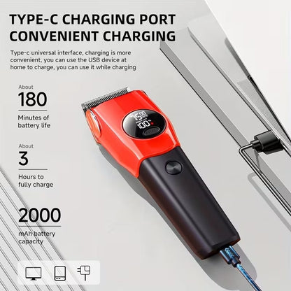 Professional Rechargeable Pet Hair Trimmer Kit for Dogs & Cats with LCD Display