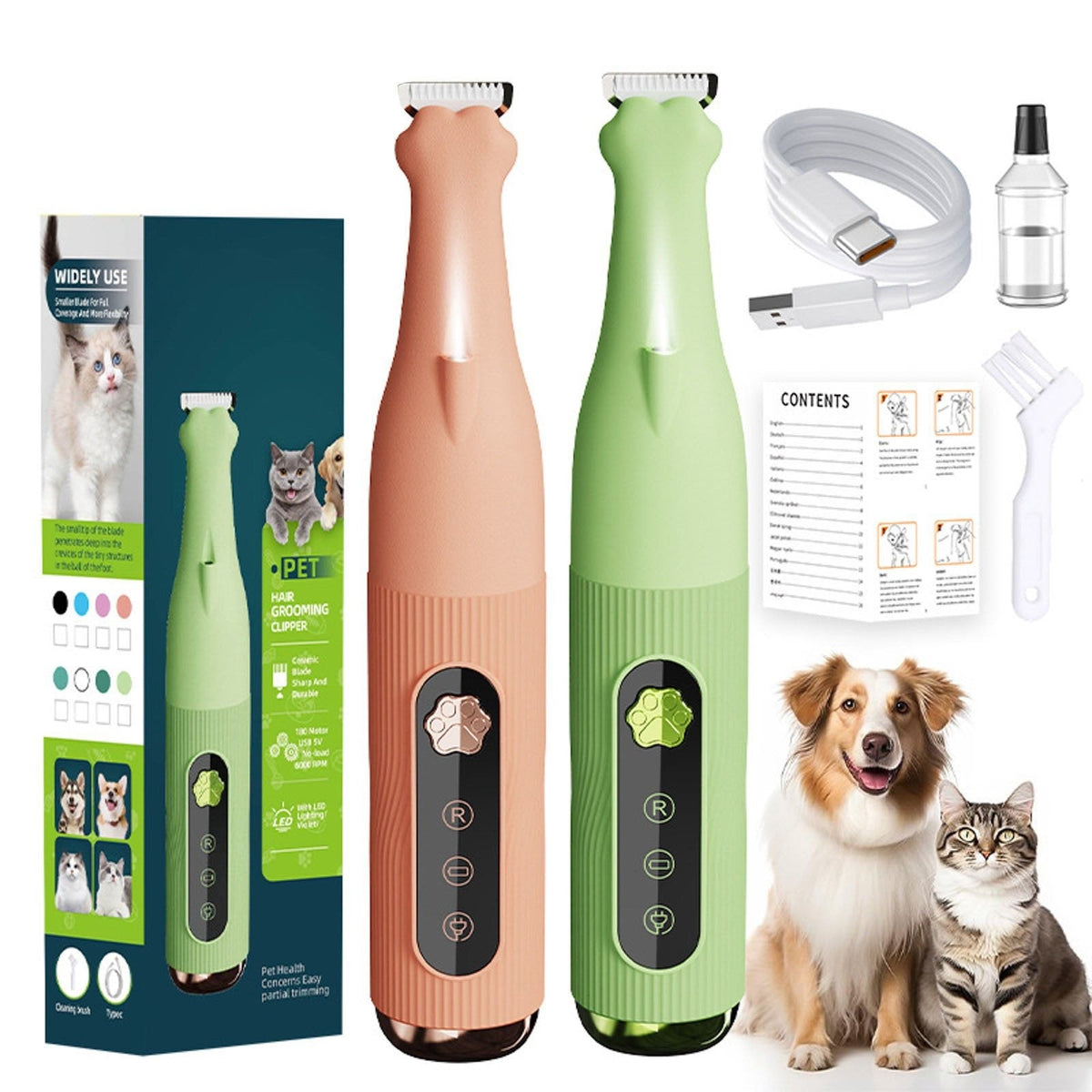 Rechargeable Low Noise Pet Grooming Trimmer For Dogs & Cats