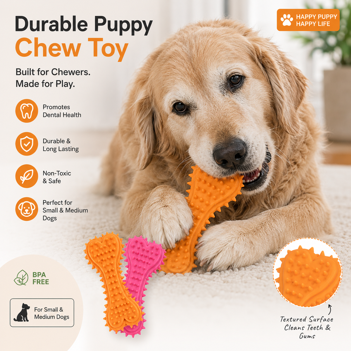 Dental-Clean Spiked Puppy Bone