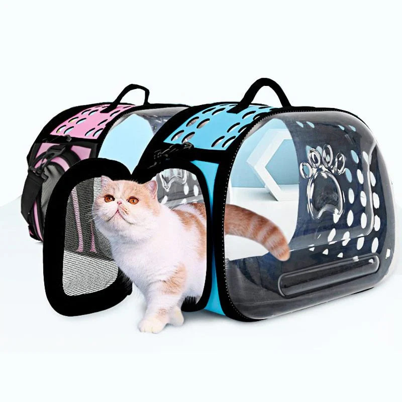 Transparent Portable Pet Carrier Bag for Cats & Small Dogs